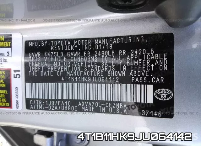 4T1B11HK9JU064142 фото 10