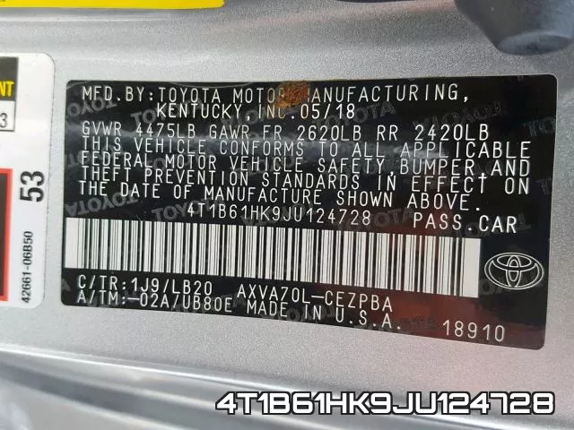 4T1B61HK9JU124728 фото 2