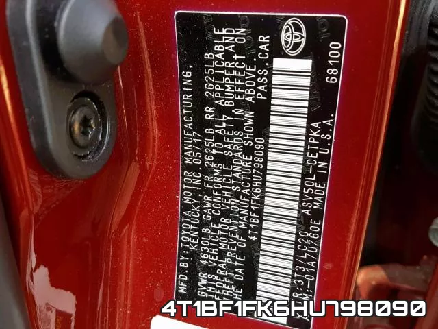 4T1BF1FK6HU798090 фото 2
