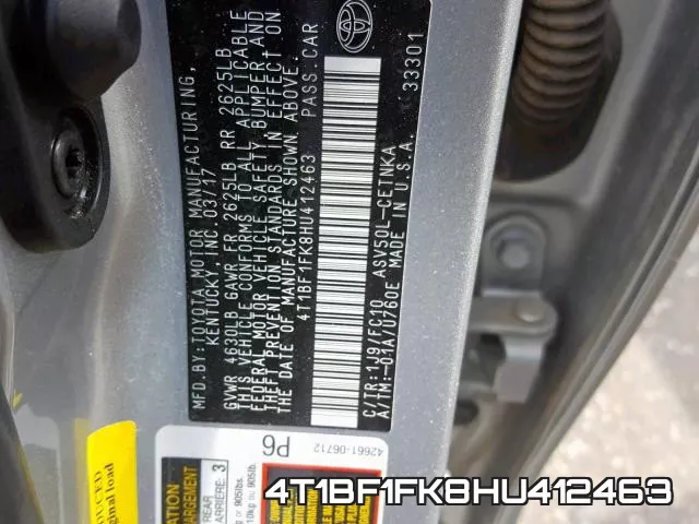 4T1BF1FK8HU412463 фото 2