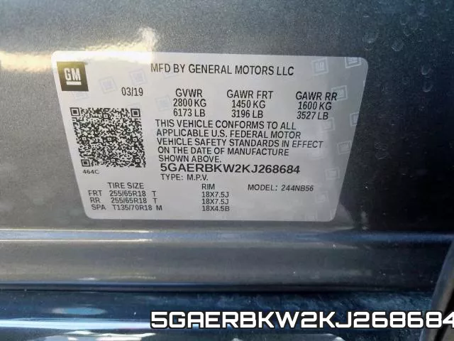 5GAERBKW2KJ268684 фото 2