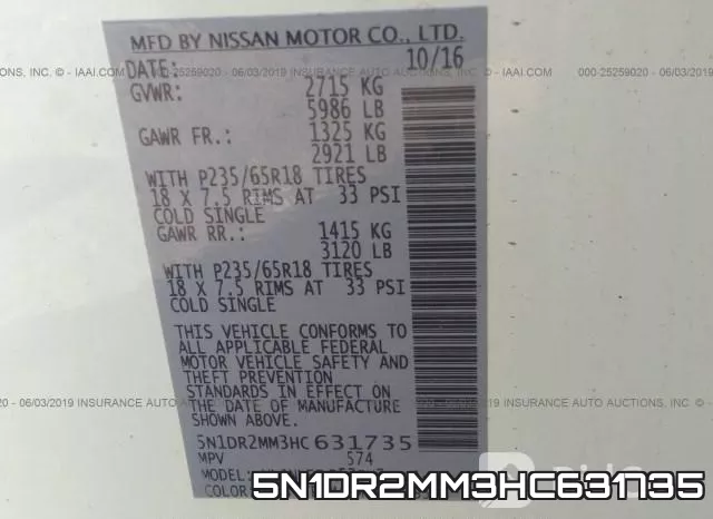5N1DR2MM3HC631735 фото 10