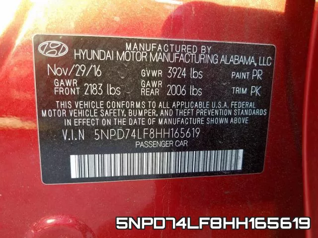 5NPD74LF8HH165619 фото 2