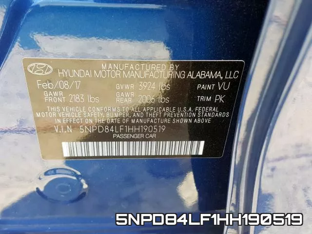 5NPD84LF1HH190519 фото 2