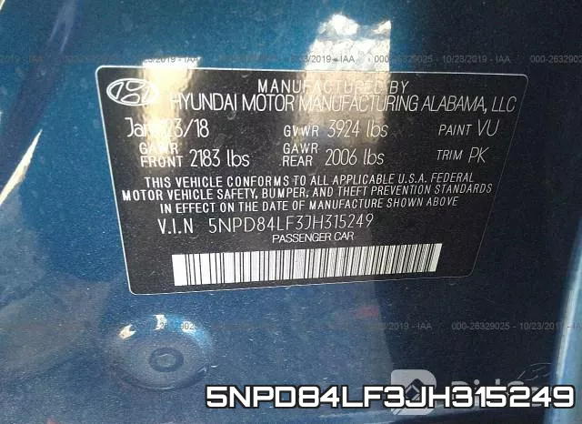5NPD84LF3JH315249 фото 10