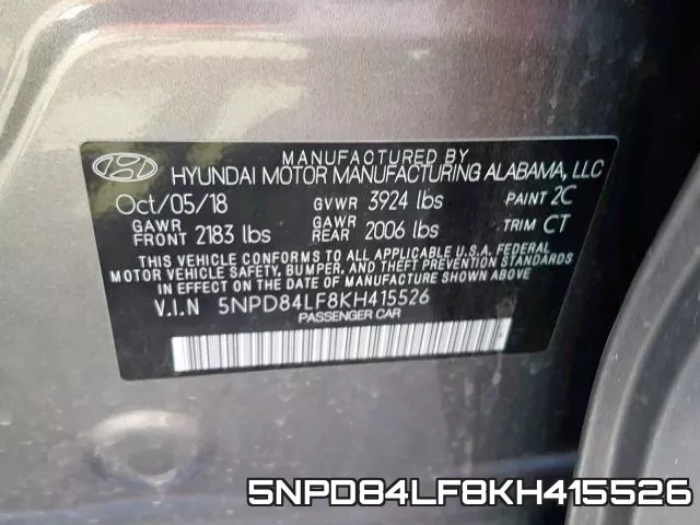 5NPD84LF8KH415526 фото 2