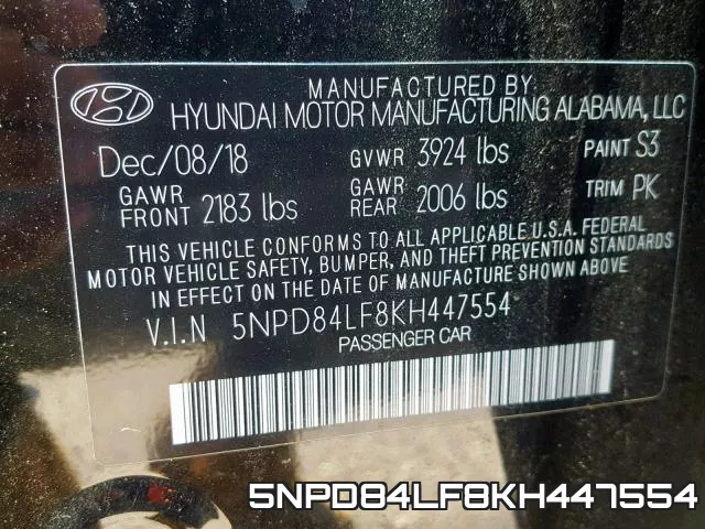 5NPD84LF8KH447554 фото 2