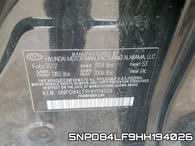 5NPD84LF9HH194026 фото 2