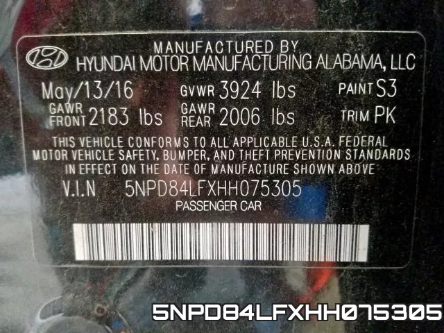 5NPD84LFXHH075305 фото 2