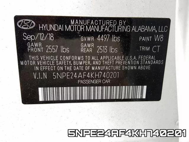 5NPE24AF4KH740201 фото 2