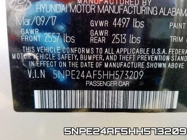 5NPE24AF5HH573209 фото 2