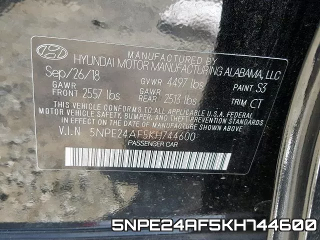 5NPE24AF5KH744600 фото 2