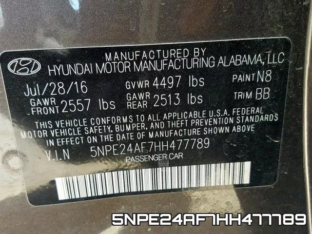 5NPE24AF7HH477789 фото 2