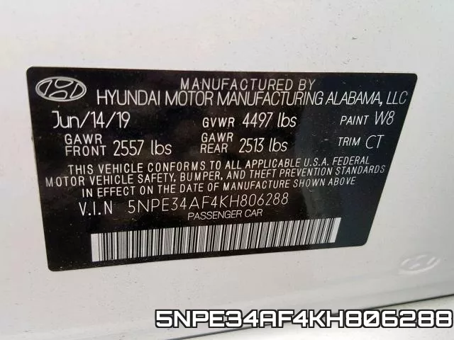 5NPE34AF4KH806288 фото 2