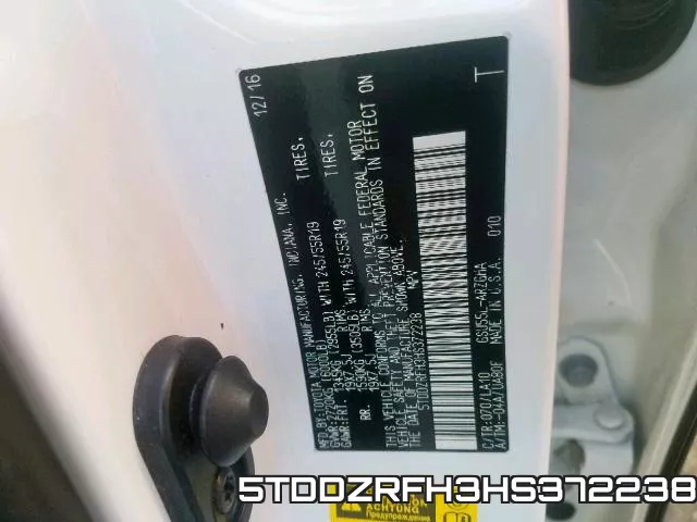 5TDDZRFH3HS372238 фото 2