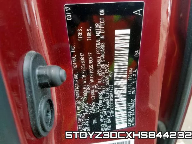 5TDYZ3DCXHS844232 фото 2