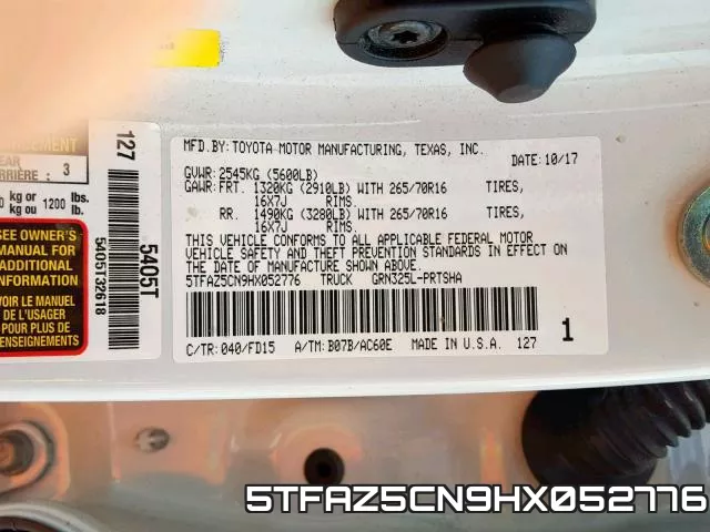 5TFAZ5CN9HX052776 фото 2