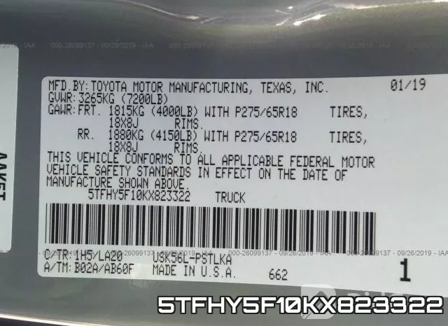 5TFHY5F10KX823322 фото 10