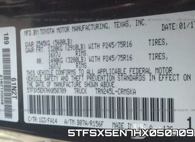 5TFSX5EN7HX050709 фото 10