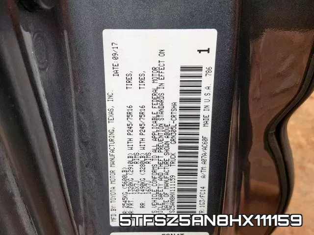 5TFSZ5AN8HX111159 фото 2