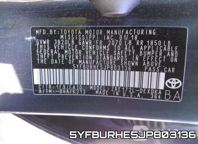 5YFBURHE5JP803136 фото 10