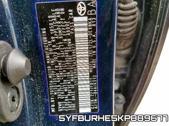5YFBURHE5KP889677 фото 2