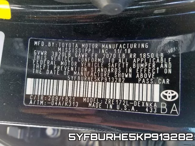 5YFBURHE5KP913282 фото 2