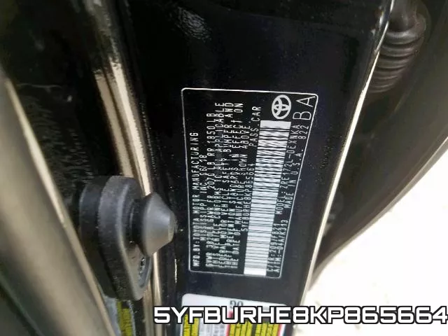 5YFBURHE8KP865664 фото 2