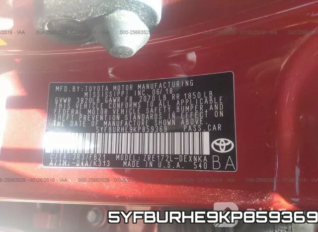 5YFBURHE9KP859369 фото 10