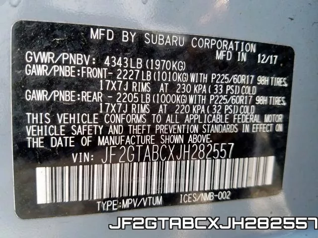 JF2GTABCXJH282557 фото 2