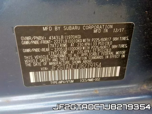 JF2GTADC7J8279354 фото 2