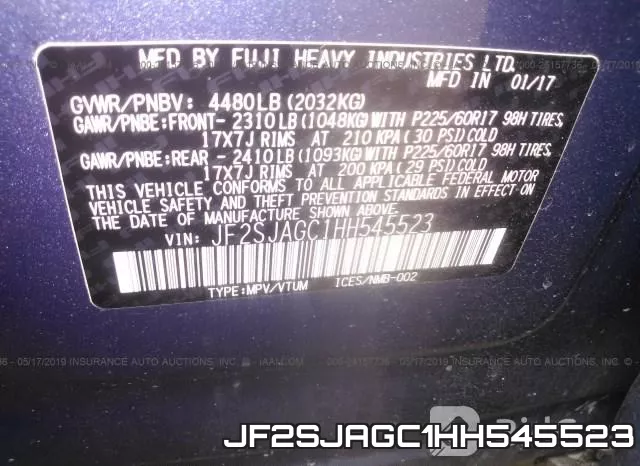 JF2SJAGC1HH545523 фото 10