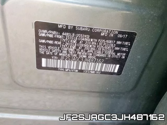 JF2SJAGC3JH487162 фото 2