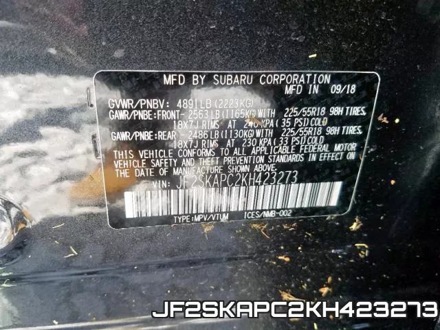 JF2SKAPC2KH423273 фото 2