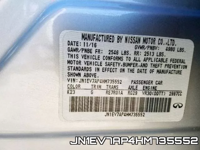 JN1EV7AP4HM735552 фото 2