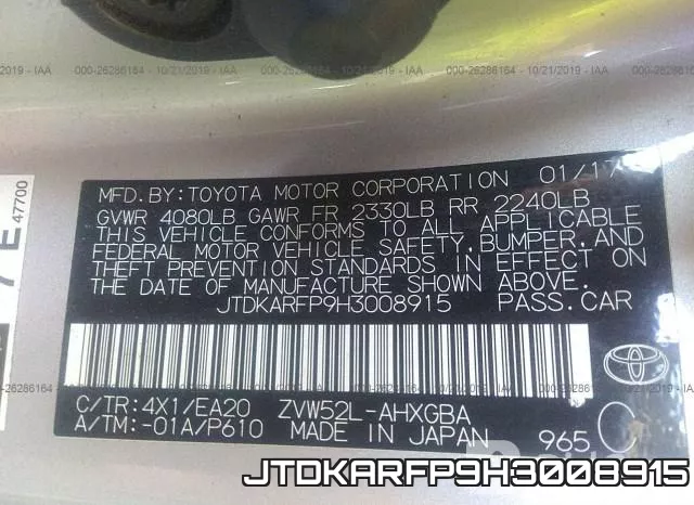 JTDKARFP9H3008915 фото 10