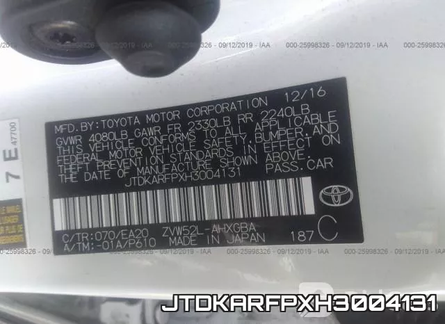 JTDKARFPXH3004131 фото 10