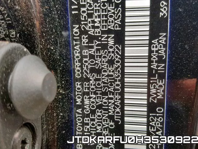 JTDKARFU0H3530922 фото 2