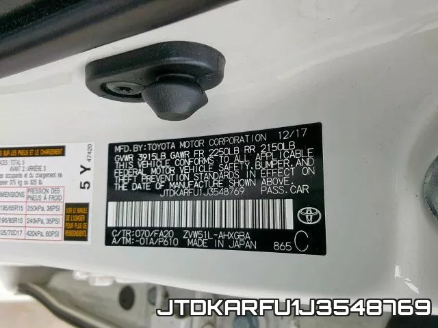 JTDKARFU1J3548769 фото 2