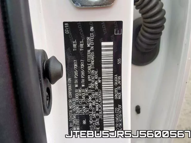 JTEBU5JR5J5600567 фото 2