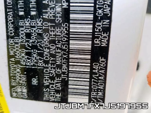 JTJBM7FX7J5197955 фото 2