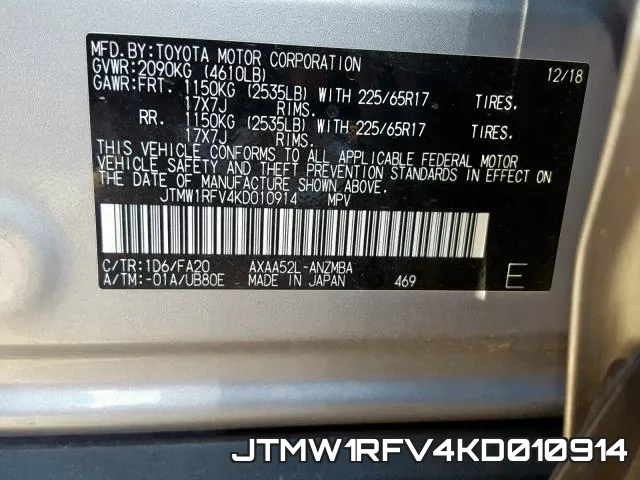 JTMW1RFV4KD010914 фото 2