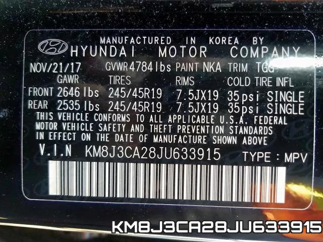 KM8J3CA28JU633915 фото 2