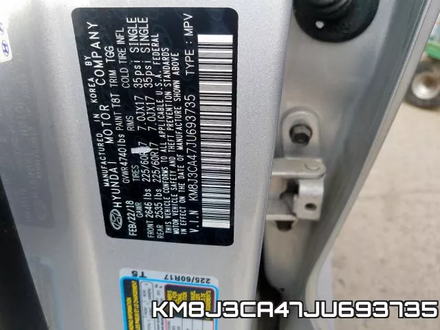 KM8J3CA47JU693735 фото 2
