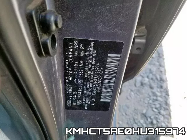 KMHCT5AE0HU315974 фото 2
