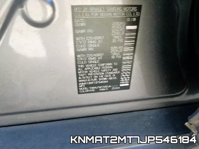 KNMAT2MT7JP546184 фото 2
