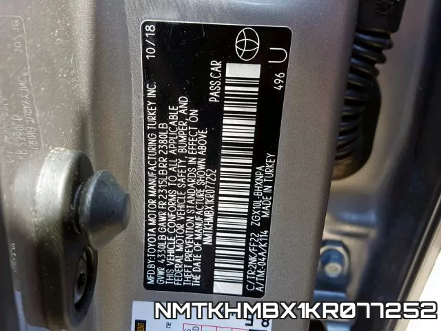 NMTKHMBX1KR077252 фото 2