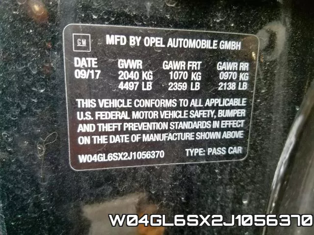 W04GL6SX2J1056370 фото 2
