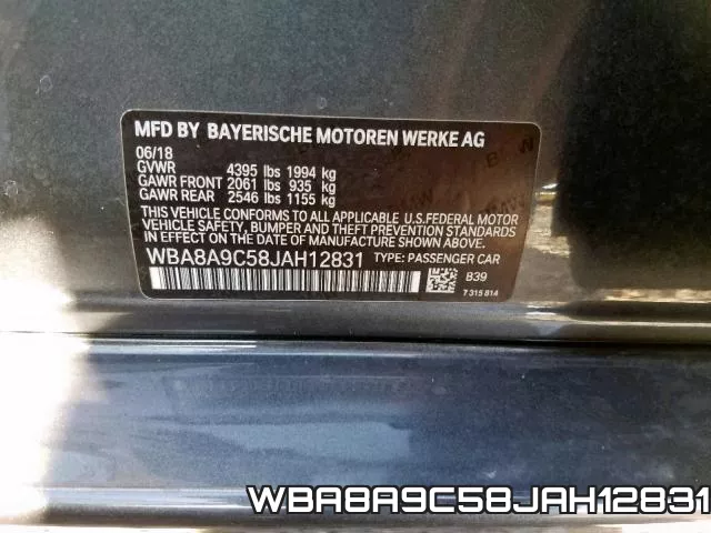 WBA8A9C58JAH12831 фото 2
