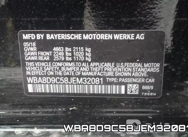 WBA8D9C58JEM32081 фото 10